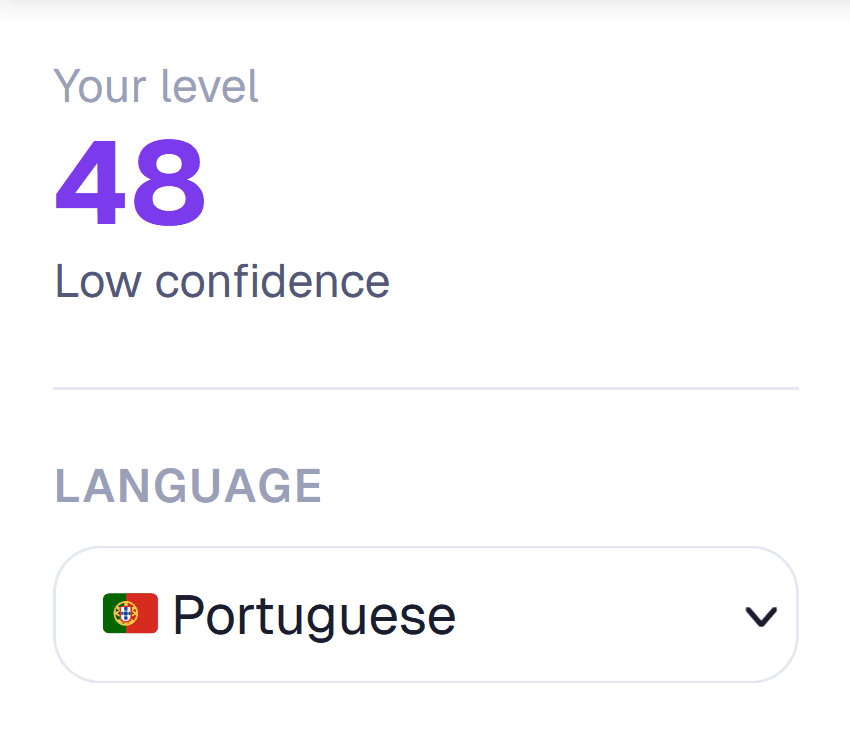 Profile showing current difficulty level